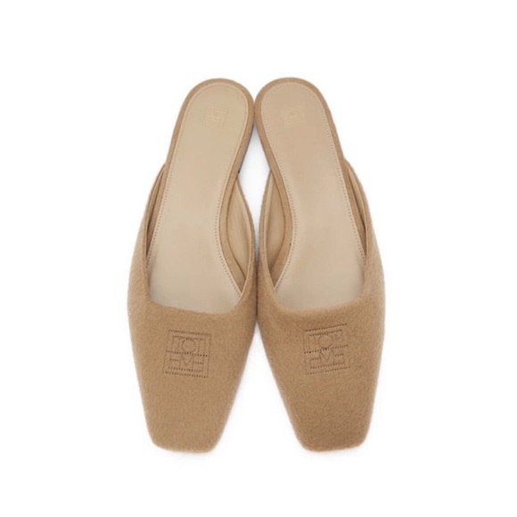 Toteme Shoes - Toteme Tan Cashmere Slippers